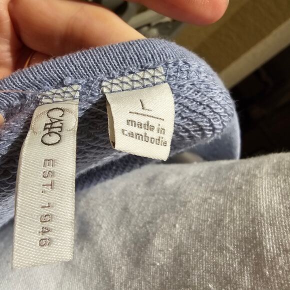 Cato L NWT Floral Lace Panel Sweatshirt Blue Cozy Winter Top Soft Chic Pullover - Picture 5 of 12